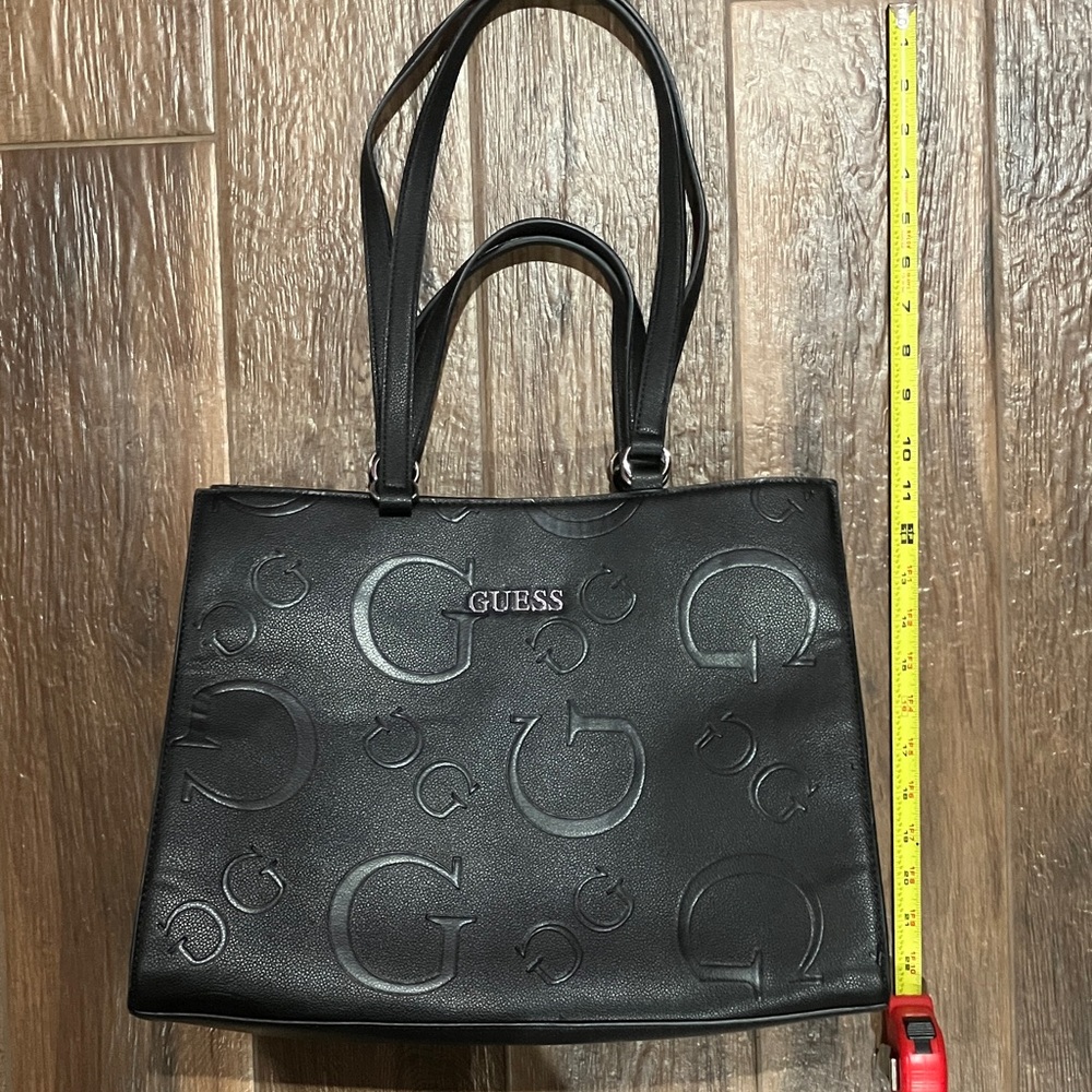 GUESS Embossed Black Tote Bag